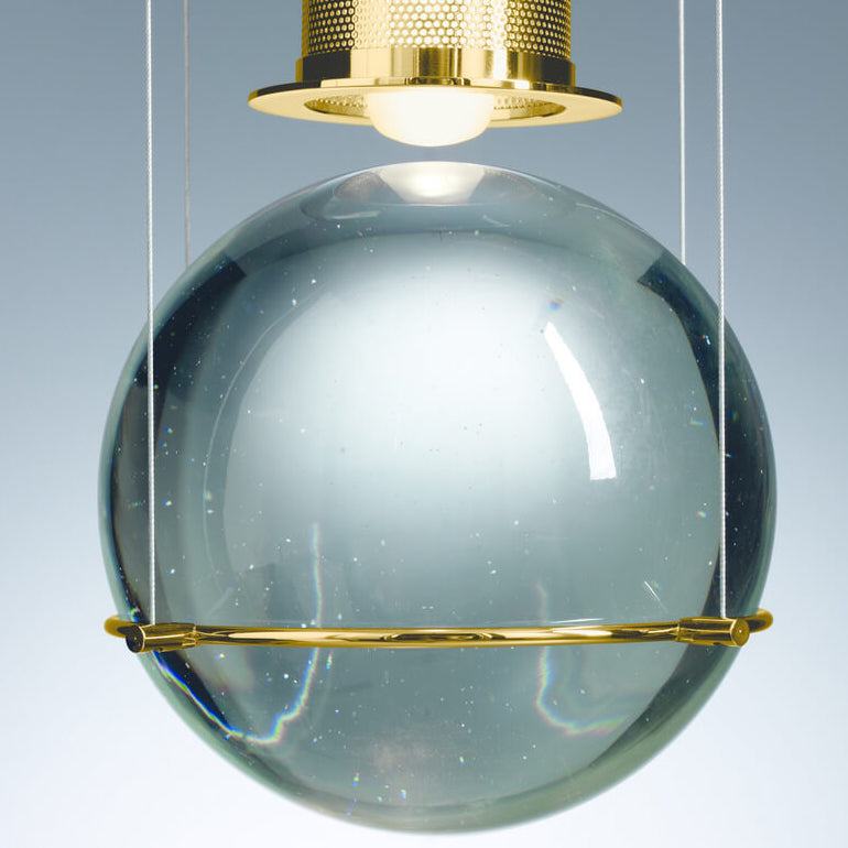Modern Minimalist Round Ball Cylinder Iron Glass 1-Light Pendant Light For Living Room