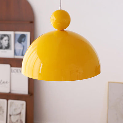 French Retro Semi-Circular Iron 1-Light Pendant Light