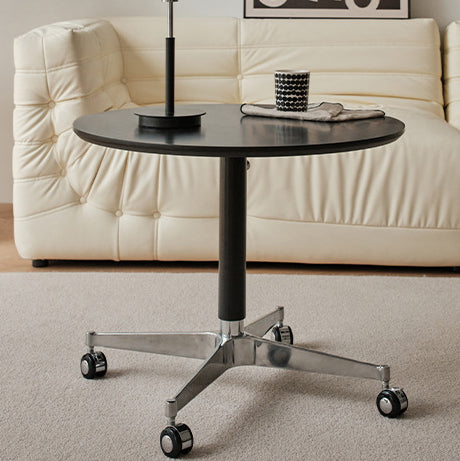 Table basse en aluminium avec plateau amovible et base ronde minimaliste moderne pour salon 