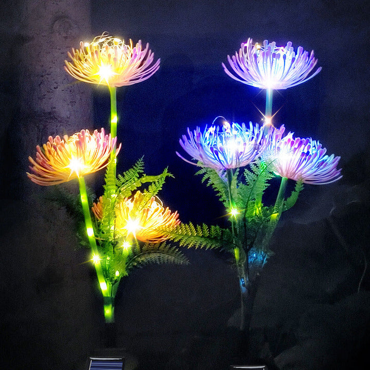 Luz de jardín solar LED de imitación de girasol creativa contemporánea para patio exterior 
