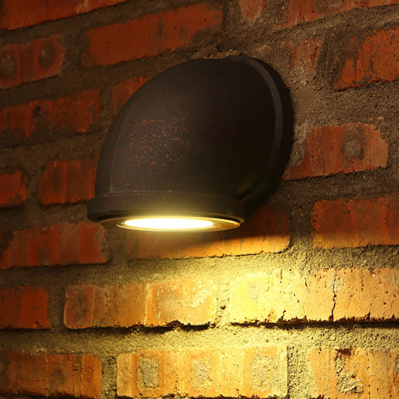 Zeitgenössische industrielle Röhreneisen LED Wandleuchte Lampe für Wohnzimmer