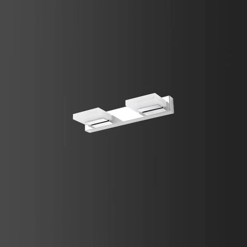 Lámpara de pared frontal de espejo de tocador de baño LED cuadrada de acero inoxidable acrílico simple nórdico 