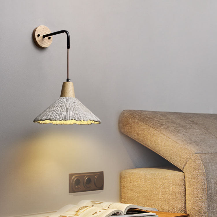 Lampe murale à un feu en bois traditionnel japonais pour salon 