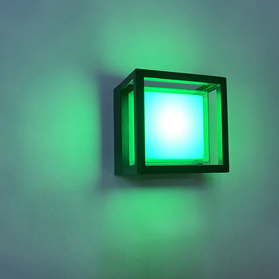 Applique murale moderne minimaliste étanche en aluminium carré acrylique LED pour jardin 