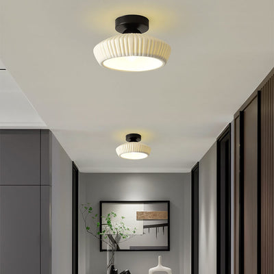 Modern Light Luxury Ceramic Disc 1-Light Semi-Flush Mount Lighting
