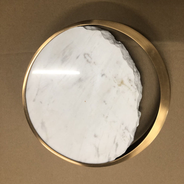 Aplique de pared LED con anillo de metal de mármol nórdico contemporáneo para dormitorio 