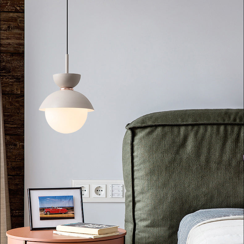 Moderne minimalistische runde Globus Kuppel Metall Glas 1-Licht Pendelleuchte für Wohnzimmer 