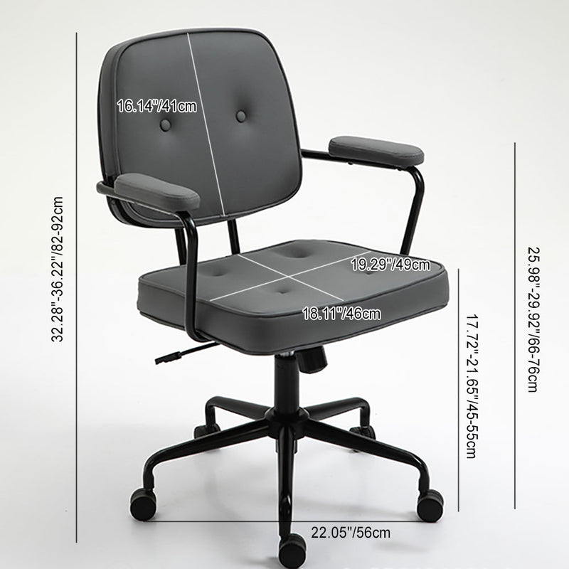 Zeitgenössischer skandinavischer Stoff Holz Schwamm SGS Stahl Nylon quadratischer Schreibtischstuhl Rückenlehne Armlehne verstellbar für Home Office 