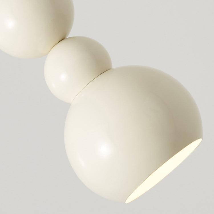 Zeitgenössische nordische cremeweiße Kürbis-Pendelleuchte mit 1 Licht für das Wohnzimmer 