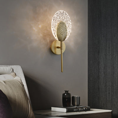 مصباح حائط LED بيضاوي حديث بسيط من النحاس الأكريليك سبيكة الزنك لغرفة النوم 