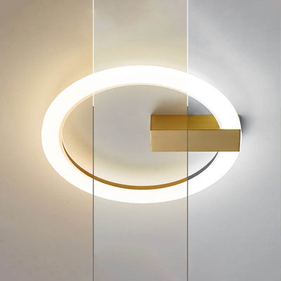 Moderne minimalistische runde Eisen-Aluminium-PVC-LED-Wandleuchte für das Schlafzimmer 