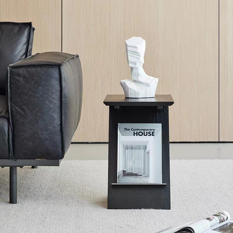 Modern Minimalist Rectangle Z-Shape Stainless Steel Ash Wood End Table For Living Room