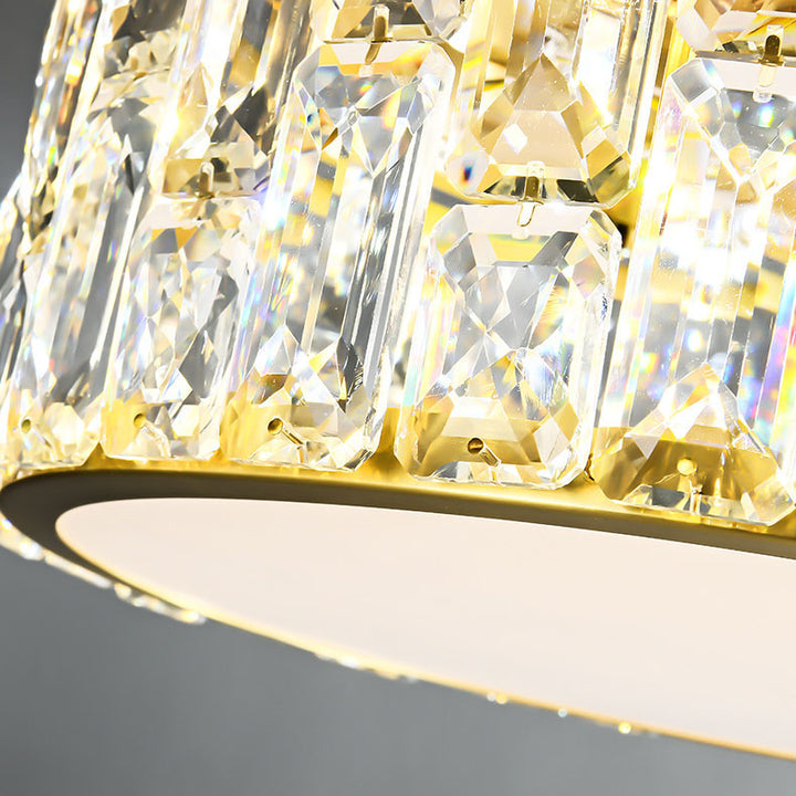Contemporáneo Escandinavo Cilíndrico de Cobre Cristal 4/6 Luces de Montaje al Ras para Techo en Dormitorio 