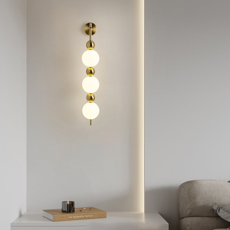 Moderne minimalistische runde Ball String Aluminium Kunststoff LED Wandleuchte Lampe für Schlafzimmer 