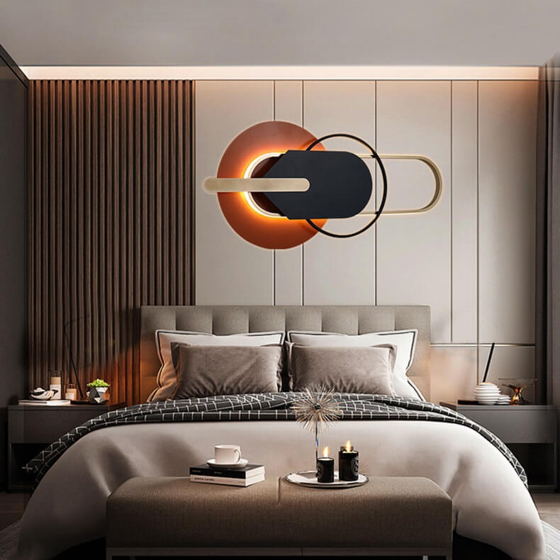 Nordic Light Luxury Circle Ring Geometric LED Wall Sconce Lamp