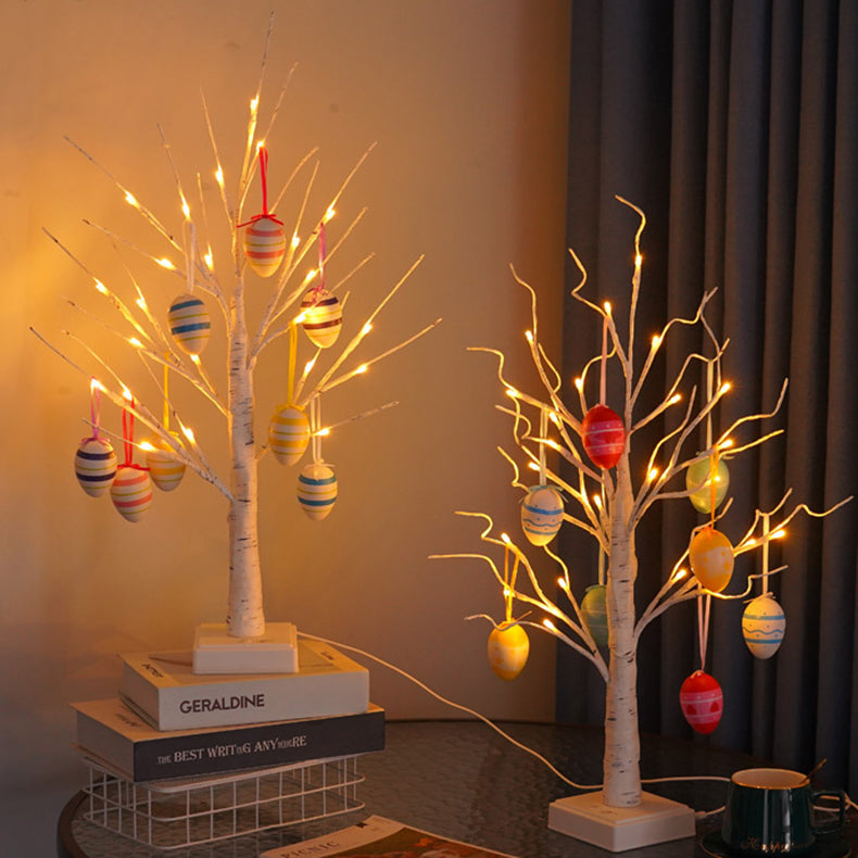 Lampe de table USB LED en plastique avec arbre décoré d&