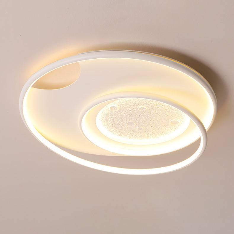 Plafonnier LED en aluminium, résine et silicone, rond minimaliste moderne, pour chambre à coucher 