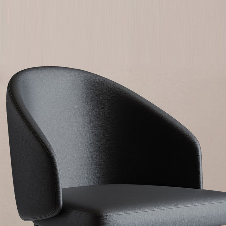 Chaise de salle à manger contemporaine nordique avec dossier en cuir PU, structure trapézoïdale, en bois de frêne, pour salle à manger 
