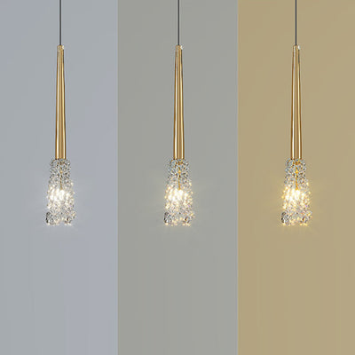 Lustre Contemporain de Luxe en Cuivre Complet avec Abat-jour en Verre Ondulé à Eau 1 Lumière pour Salon 