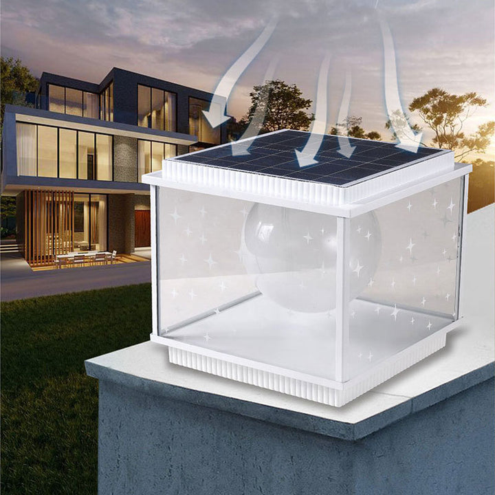 Moderne Schlichtheit Aluminiumlegierung Glas Quadratische Kugel LED Außenlandschaftsleuchte für den Garten 