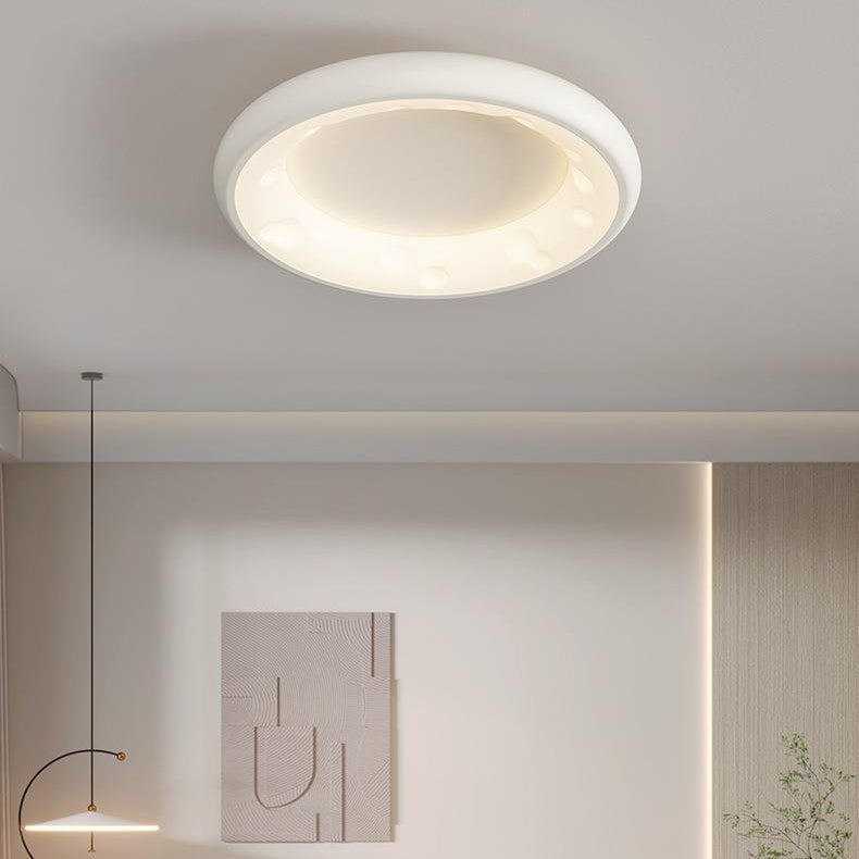 Moderne minimalistische Käsecreme Acryl Eisen LED Unterputz Deckenleuchte für Schlafzimmer 