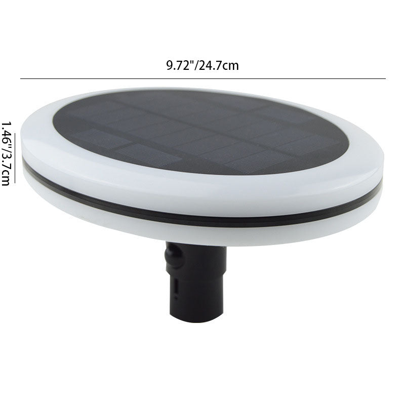 Contemporary Creative Solar Round Plastic Aluminum LED Ground Plug Outdoor Landscape Light For Garden