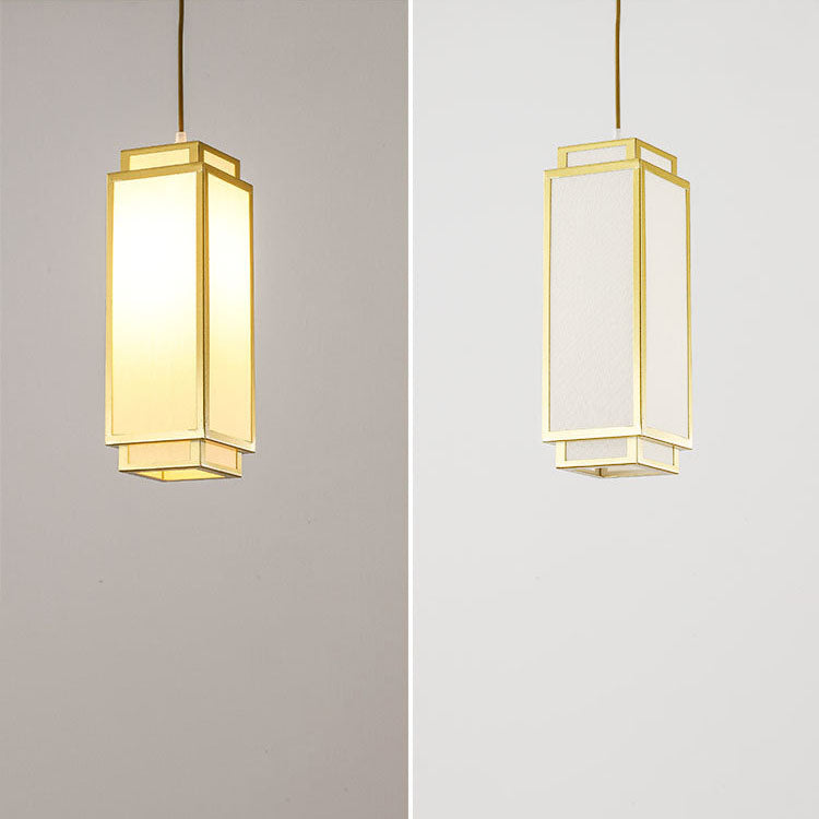 Traditionelle chinesische rechteckige Pendelleuchte aus Eisengewebe mit 1 Licht für Wohnzimmer 