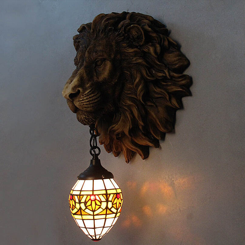 Traditional Tiffany Creative Resin Lion&