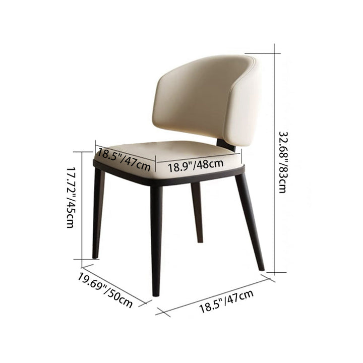 Modern Minimalist Microfiber Leather Carbon Steel Sponge Square Dining Chair Backrest For Dining Room