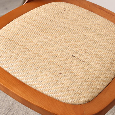 Dossier de chaise de salle à manger en rotin tissé rustique traditionnel en bois éponge rond rectangulaire 