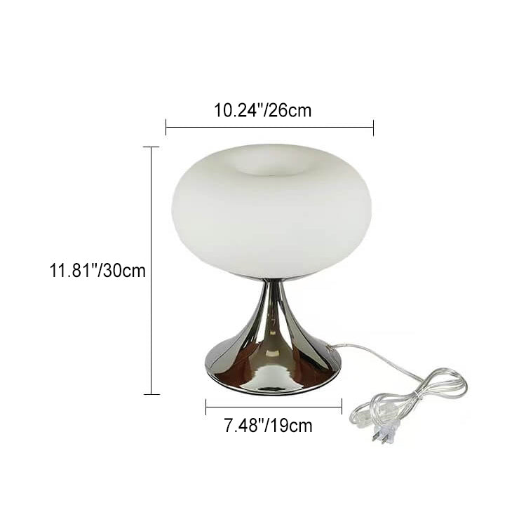 Contemporary Scandinavian Oval Metal Glass 1-Light Table Lamp For Bedroom