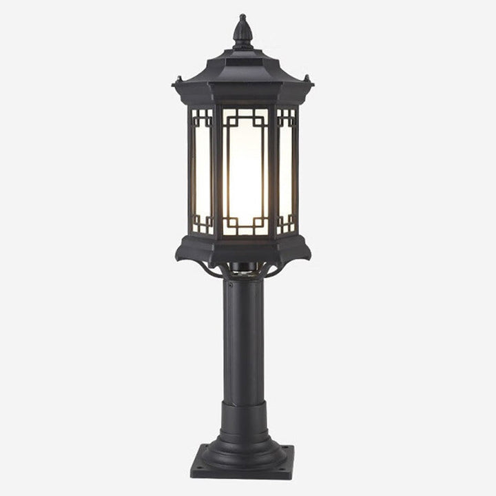 Luz de jardín para exteriores LED de cilindro de vidrio de aluminio solar impermeable tradicional china 