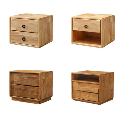 Table de nuit moderne en bois de caoutchouc et métal avec tiroir 1/2 pour chevet 