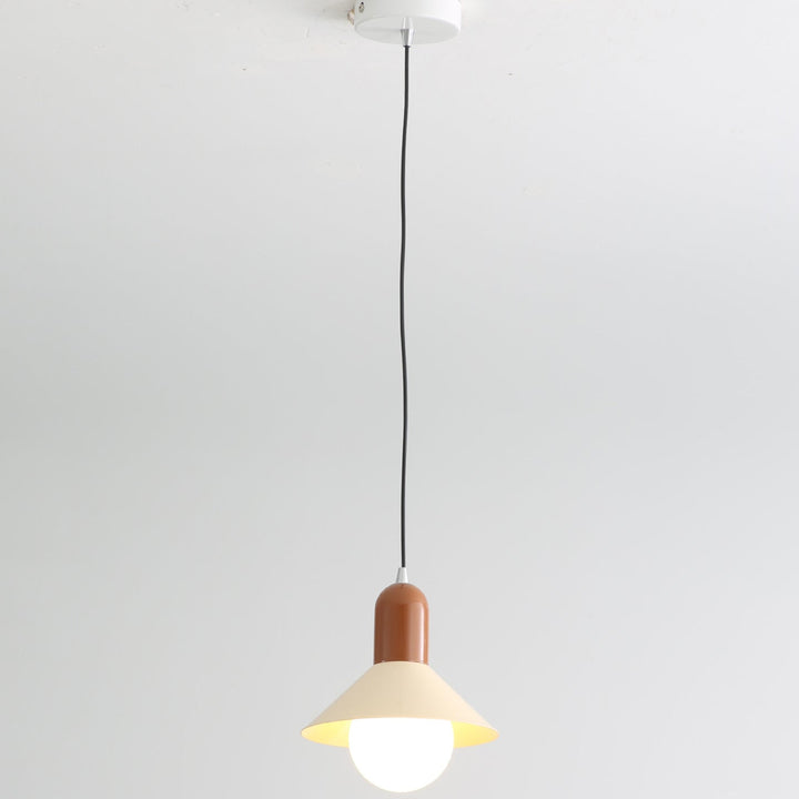 Simplicidad Contemporánea Macaron Hierro Geométrico Cono Forma 1-Luz Lámpara Colgante Para Sala de Estar 