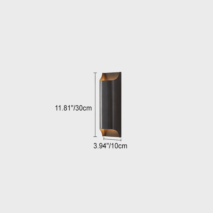 Contemporary Simplicity Full Copper Column 2-Light Wall Sconce Lamp For Living Room