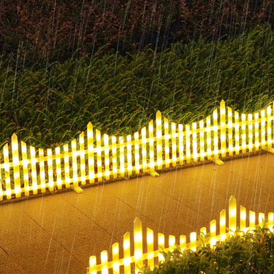 ضوء سياج زخرفي بالطاقة الشمسية LED بشكل متموج إبداعي معاصر للحديقة 