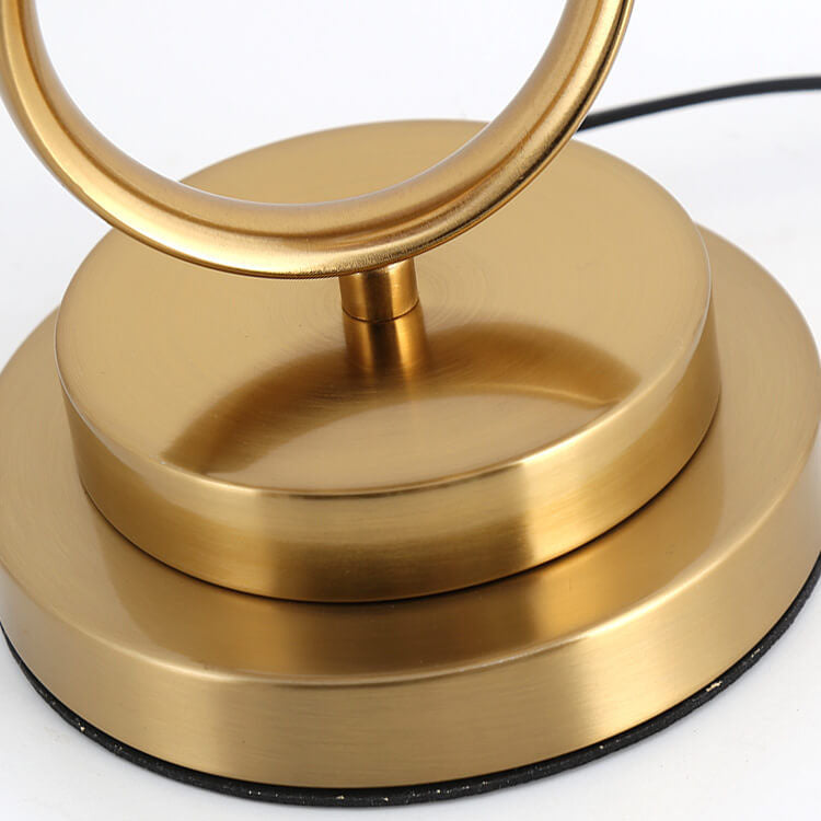 Lámpara de Mesa de 1 Luz con Anillo de Nudo de Tela Roja de Lujo Ligero Moderno 