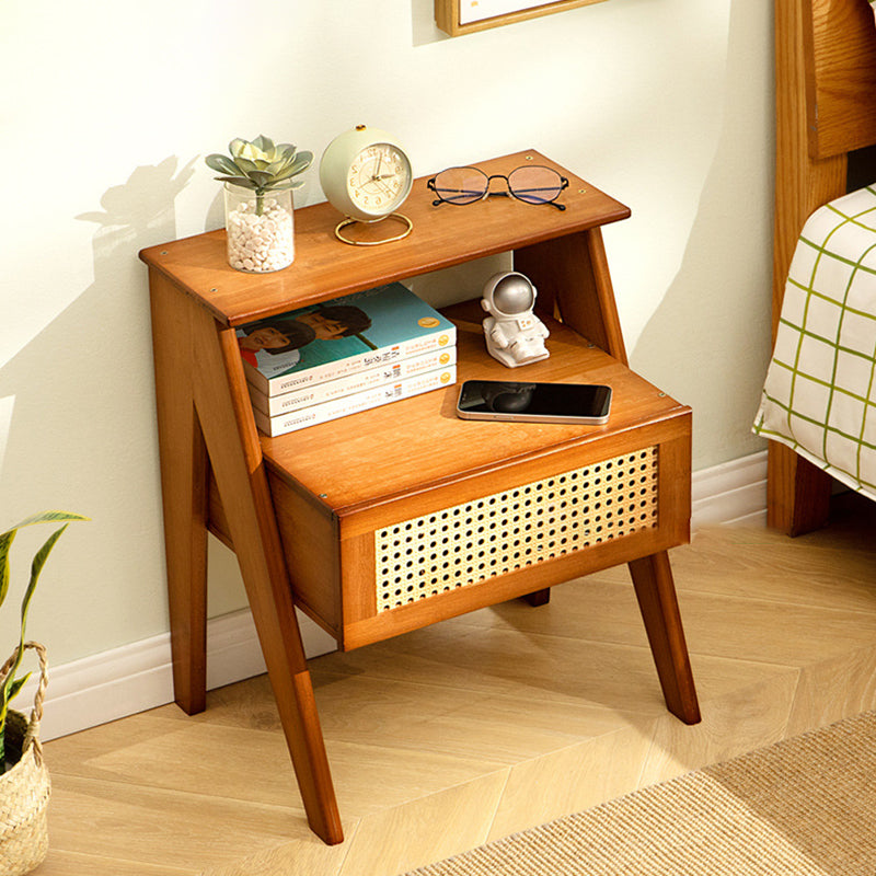Zeitgenössischer Einfachheit rechteckiger Holz-Beistelltisch mit 1 Schublade für das Wohnzimmer 