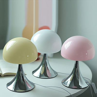 Moderne Einfachheit Eisen Glas Pilz Kuppel 1-Licht Tischlampe für Nachttisch 