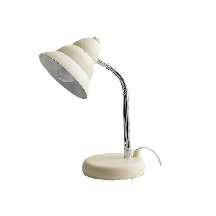 Contemporary Nordic Cream Yellow Cone Iron Adjustable 1-Light Table Lamp For Bedroom
