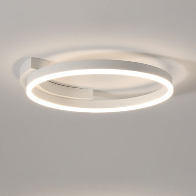 Modern Minimalist Acrylic Shade Aluminum Iron Circle Ring LED Flush Mount Ceiling Light For Living Room