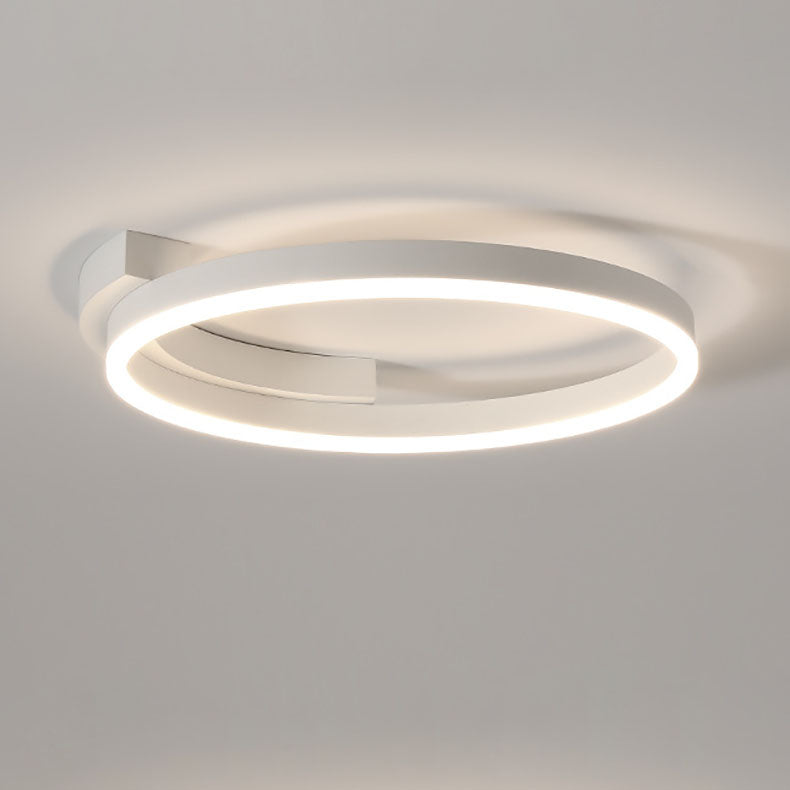 Modern Minimalist Acrylic Shade Aluminum Iron Circle Ring LED Flush Mount Ceiling Light For Living Room