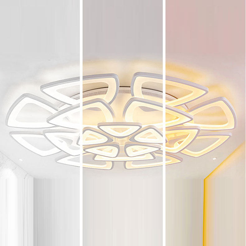 Zeitgenössische kreative Kombination Dreieck Hardware Acryl LED Unterputz Deckenleuchte für Wohnzimmer 