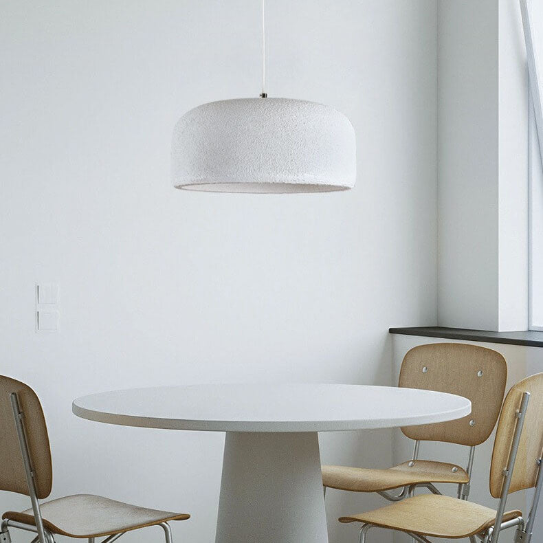 Japanese Minimalist Matte Texture Resin Dome 1-Light Pendant Light