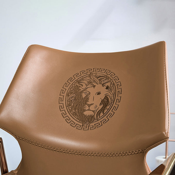 Modern Luxury Square Curved Surface Saddle-Style Faux Leather Microfiber Leather Carbon Steel Dining Chair Backrest Armrest For Dining Room