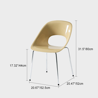 Silla de comedor de metal PP con respaldo hueco cuadrado creativo contemporáneo para comedor 