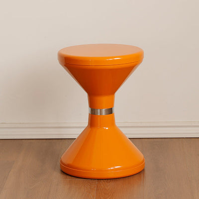 Contemporary Creative Round Plastic Vanity Stool Backless Armless For Living Room