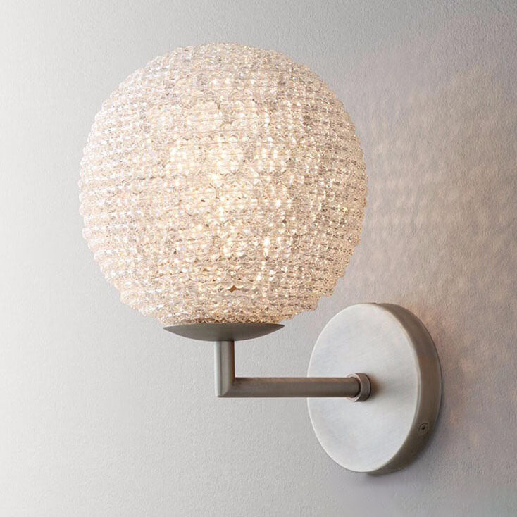 Modern Light Luxury Creative Crystal Sphere 1-Light Wall Sconce Lamp