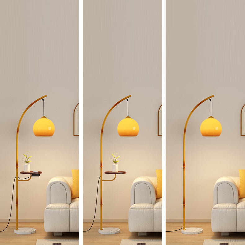 Traditionelle Vintage-Stehlampe mit Mondlicht und Glaskugelschirm und Marmorsockel, 1 Licht, fürs Arbeitszimmer 
