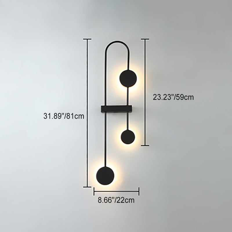 مصباح حائط LED معدني أكريليك بشكل دائرة U حديث وبسيط لغرفة النوم 